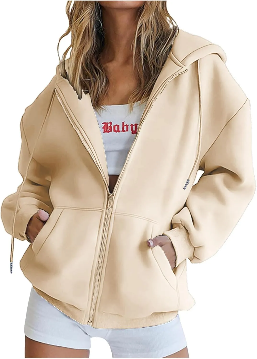 HGps8w Dear Person Behind Me Womens Zip Up Hoodies, Funny Sayings Oversized Long Sleeve Casual Sweatshirts Jackets