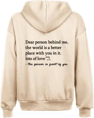 HGps8w Dear Person Behind Me Womens Zip Up Hoodies, Funny Sayings Oversized Long Sleeve Casual Sweatshirts Jackets