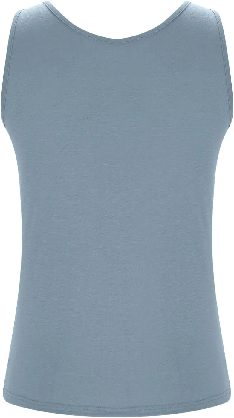 HGps8w Womens Plus Size Basic Tank Tops with Bulit-in-Bra, Crewneck Sleeveless Undershirts Casual 2025 Summer Workout Shirts