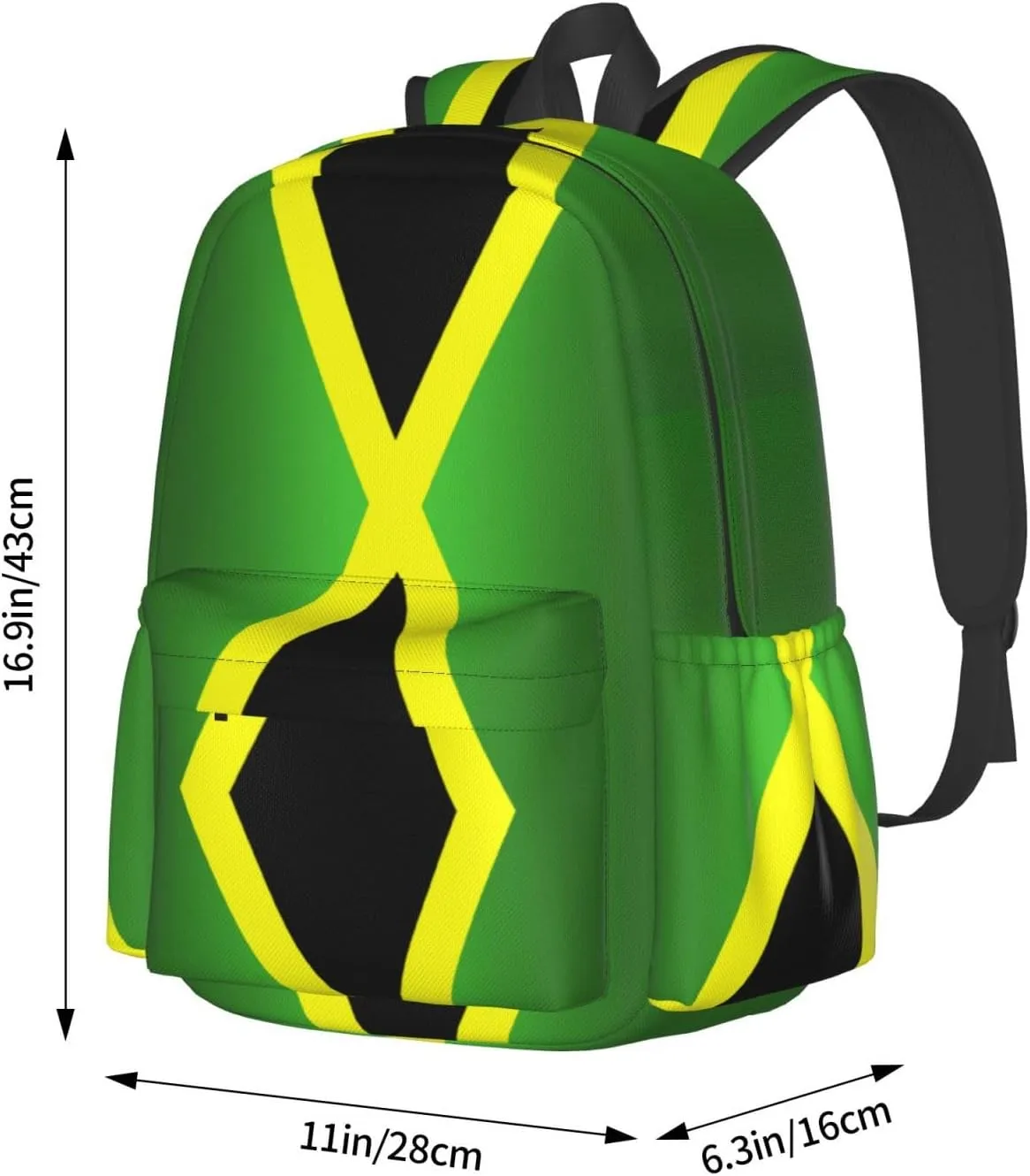 Jamaican Flag Laptop Backpack Shoulder Bag Laptop Pack Travel Backpacks Commuter Back Pack Casual Daypack Bags With Side Pockets