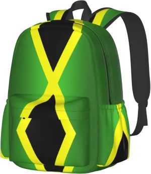 Jamaican Flag Laptop Backpack Shoulder Bag Laptop Pack Travel Backpacks Commuter Back Pack Casual Daypack Bags With Side Pockets