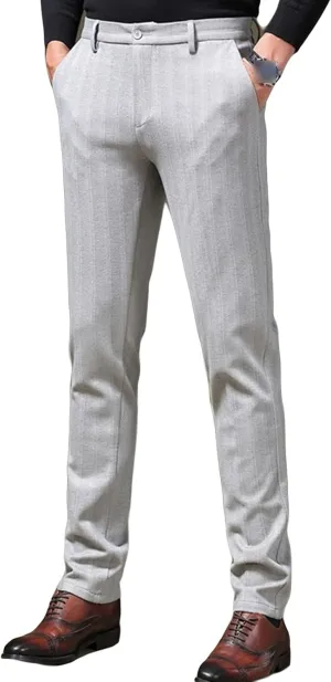 JEShifangjiusu Men's Regular Fit Linen Suit Pant Slim Fit Stretch Dress Pant Loose Flat Front Dress Pant Chino Pant (34,Light Grey), Light Grey, 34