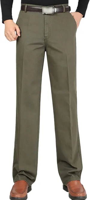 JEShifangjiusu Men's Stretch Dress Pants Casual Slim Fit Skinny Suit Pants Chino Pant Business Fit Flex Flat Front Pant (34,Army Green), Army Green, 34