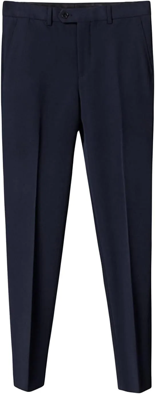 JEShifangjiusu Men's Stretch Dress Pants Slim Fit Skinny Suit Pants Casual Fashion Retro Tapered Business Dress Chino Pants (40,Dark Blue), Dark Blue, 40