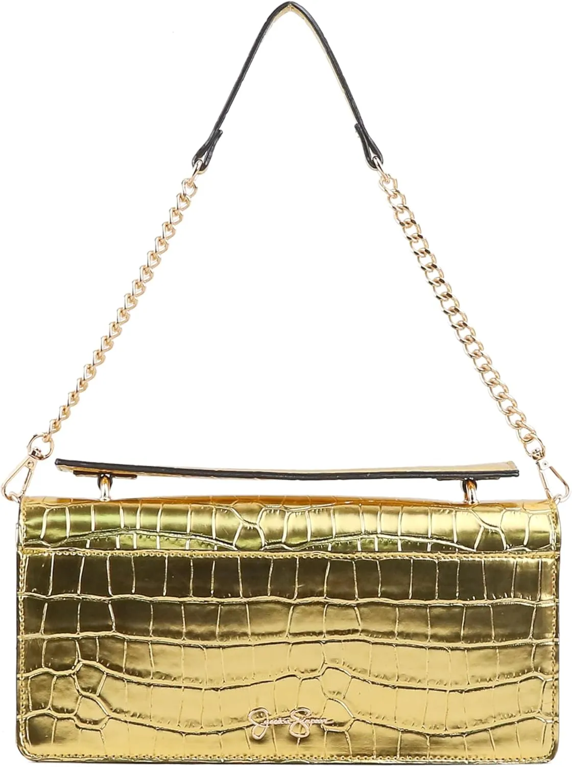 Jessica Simpson Brooke Clutch, Stylish Shoulder Bag with Chain Strap & Gold Accents
