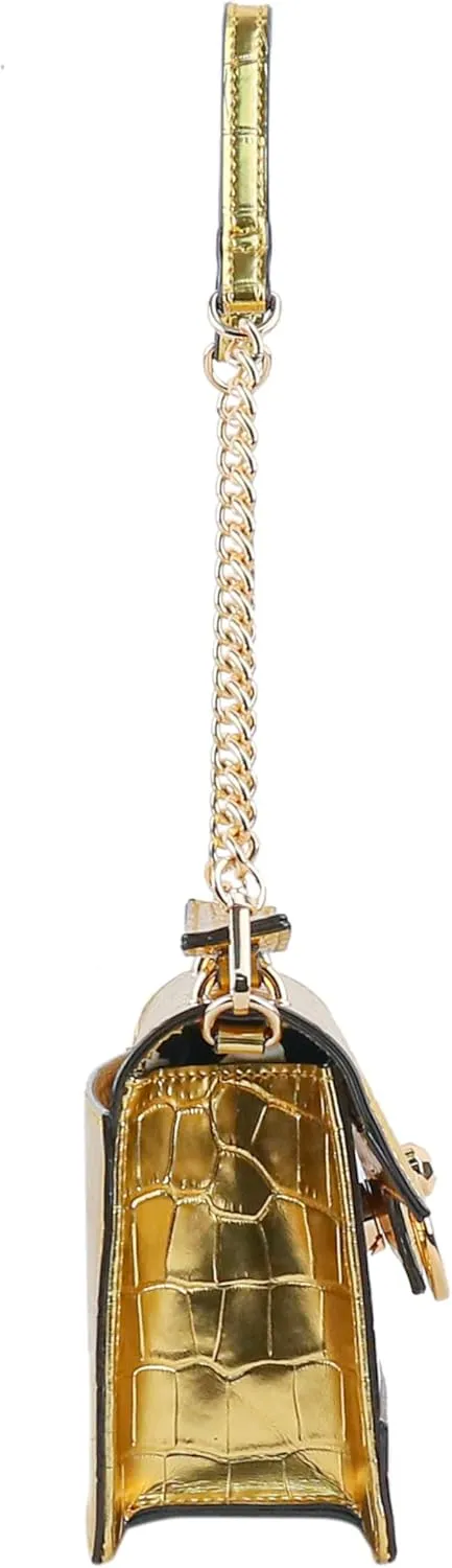 Jessica Simpson Brooke Clutch, Stylish Shoulder Bag with Chain Strap & Gold Accents