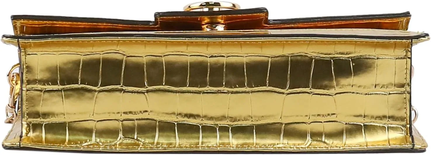 Jessica Simpson Brooke Clutch, Stylish Shoulder Bag with Chain Strap & Gold Accents