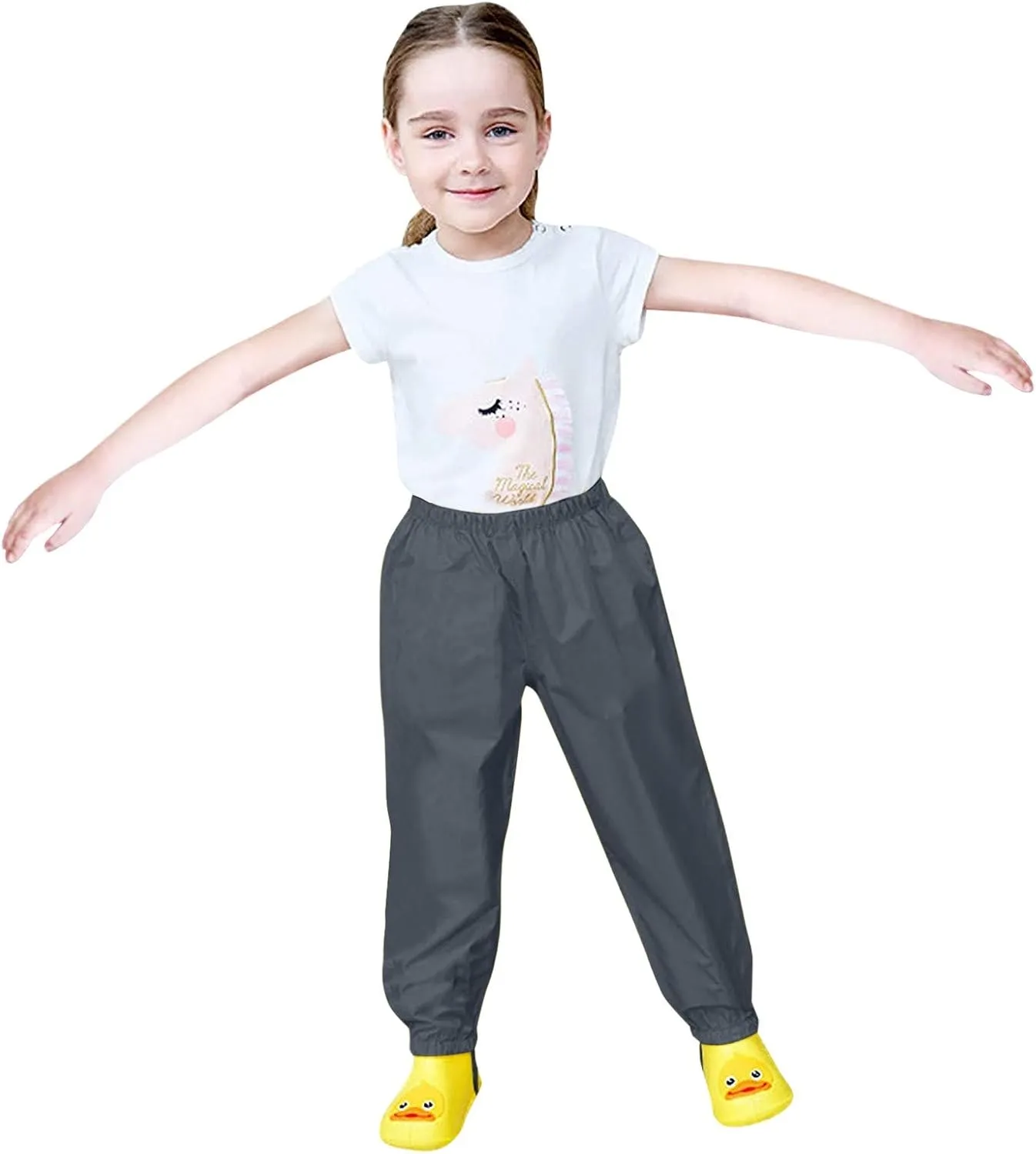 Kids Boys Girls Rain Pant Double Fabric Warm ungarees Windproof Waterproof Mud Breathable Bottoms