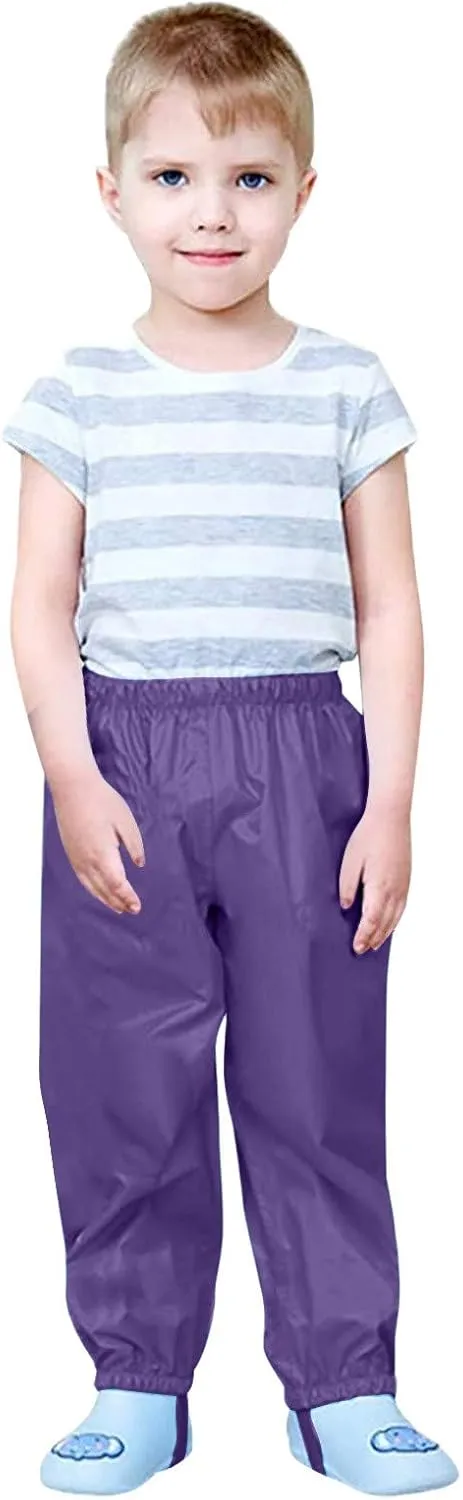 Kids Boys Girls Rain Pant Double Fabric Warm ungarees Windproof Waterproof Mud Breathable Bottoms