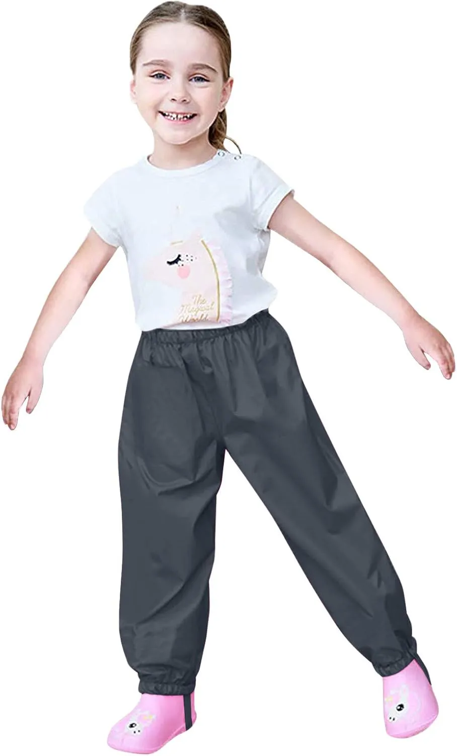Kids Boys Girls Rain Pant Double Fabric Warm ungarees Windproof Waterproof Mud Breathable Bottoms