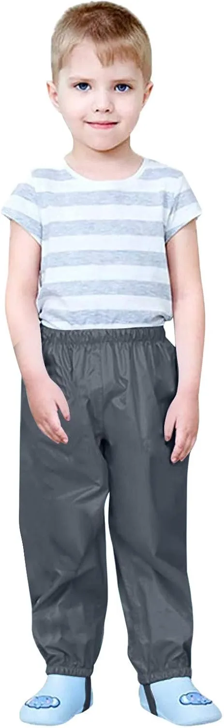 Kids Boys Girls Rain Pant Double Fabric Warm ungarees Windproof Waterproof Mud Breathable Bottoms
