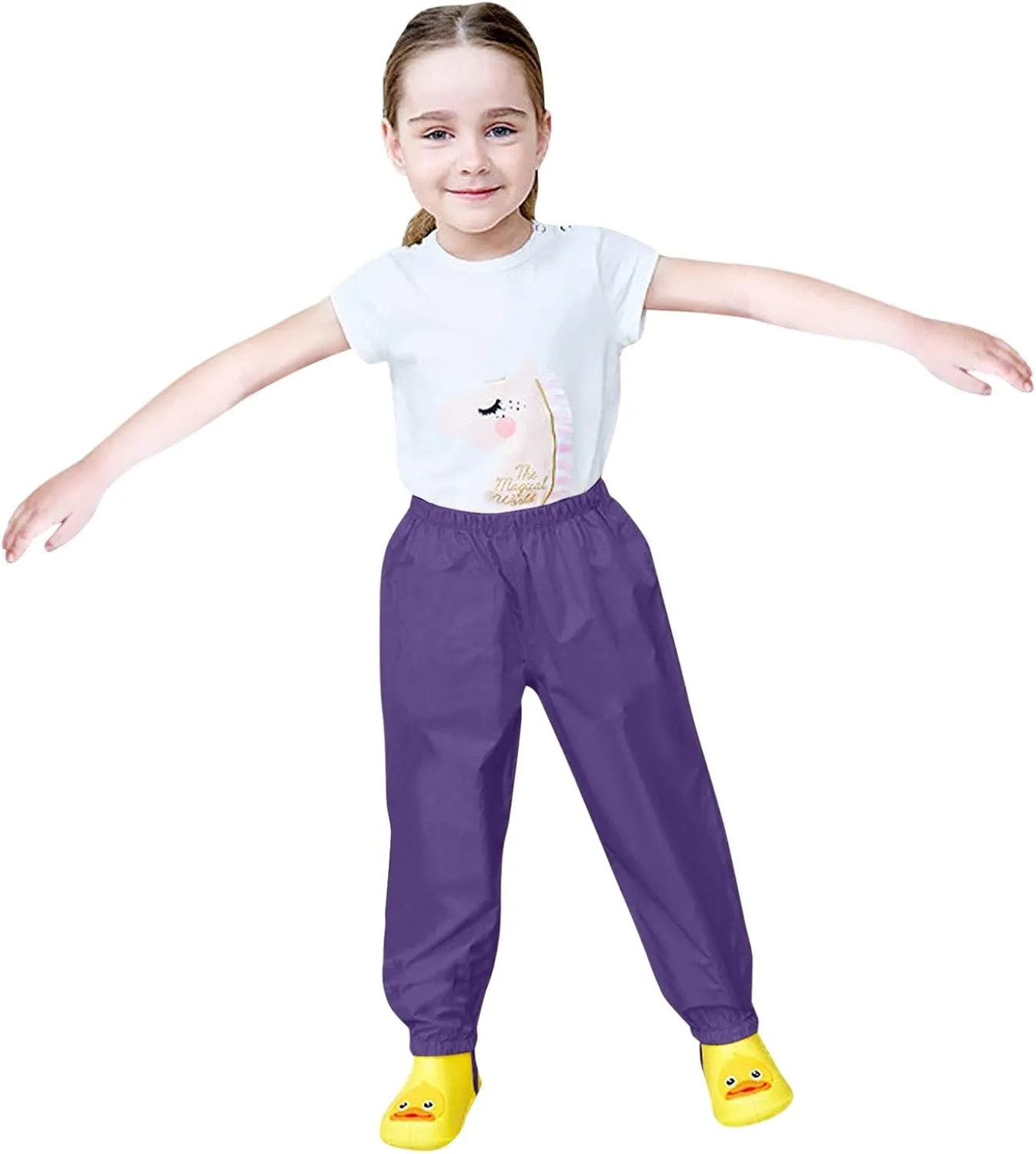 Kids Boys Girls Rain Pant Double Fabric Warm ungarees Windproof Waterproof Mud Breathable Bottoms