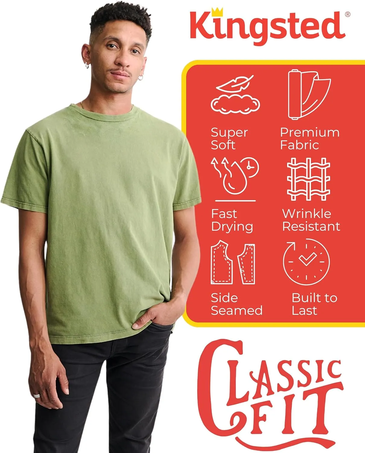 Kingsted T-Shirts for Men Pack - Royally Comfortable - Super Soft Premium Fabric - Well-Crafted Classic Tee