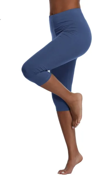 Kotii Women's Lightweight Soft Capri Leggings Crop Leggings 3/4 Stretch Yoga Pants