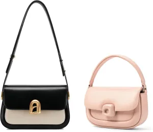 LA FESTIN Cowhide Leather Crossbody Shoulder Bag - Adjustable Strap Satchel Handbag for Women, Designer Messenger Purses with Stylish Flair
