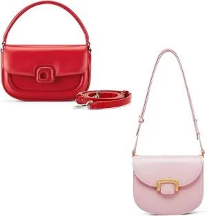 LA FESTIN Leather Small Crossbody Bags For Women with Adjustable Strap - Western Satchel Purses With Buckle Closure