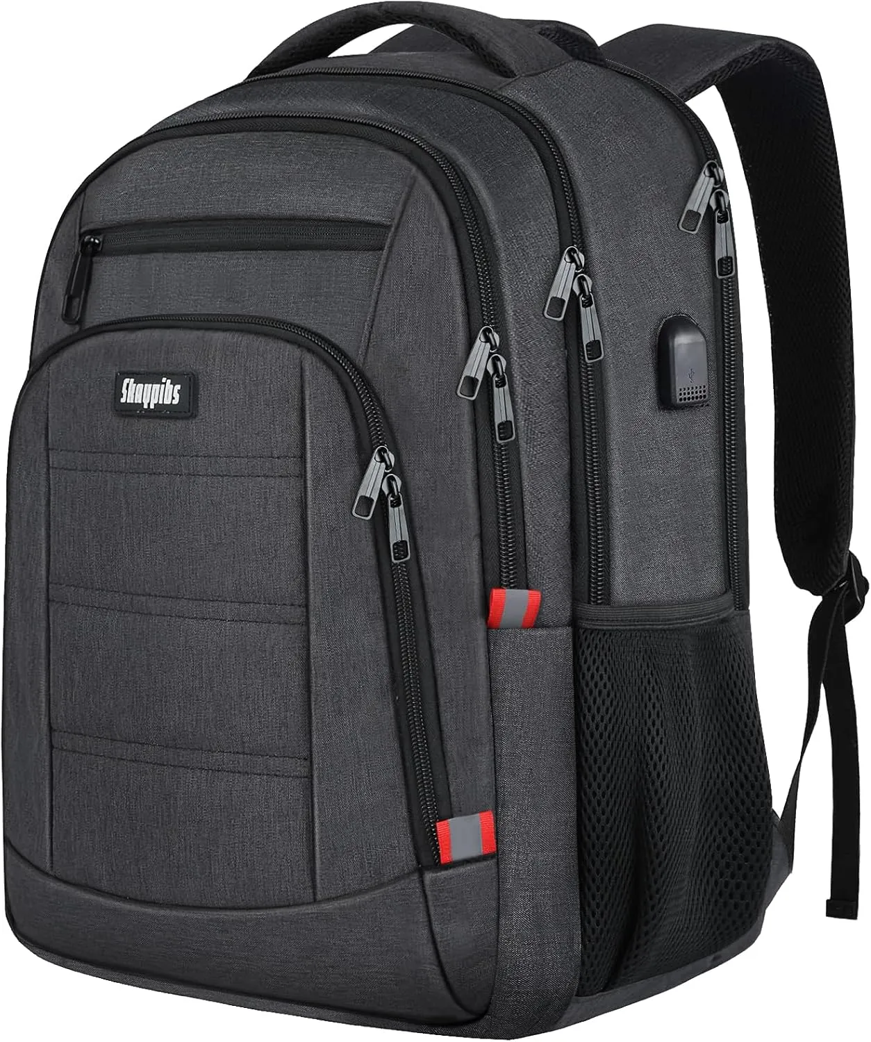 Laptop Backpack for Men,School Backpack with USB Charging Port,Water Resistant Backpack for teens boys,Business Work College bookbag,book bag Fits 15.6 Inch,Black Back Pack