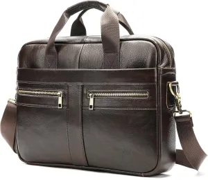 Leather Briefcase for Men, 15.6-16.1 inch Laptop Bag, Vintage Handmade Messenger Bag
