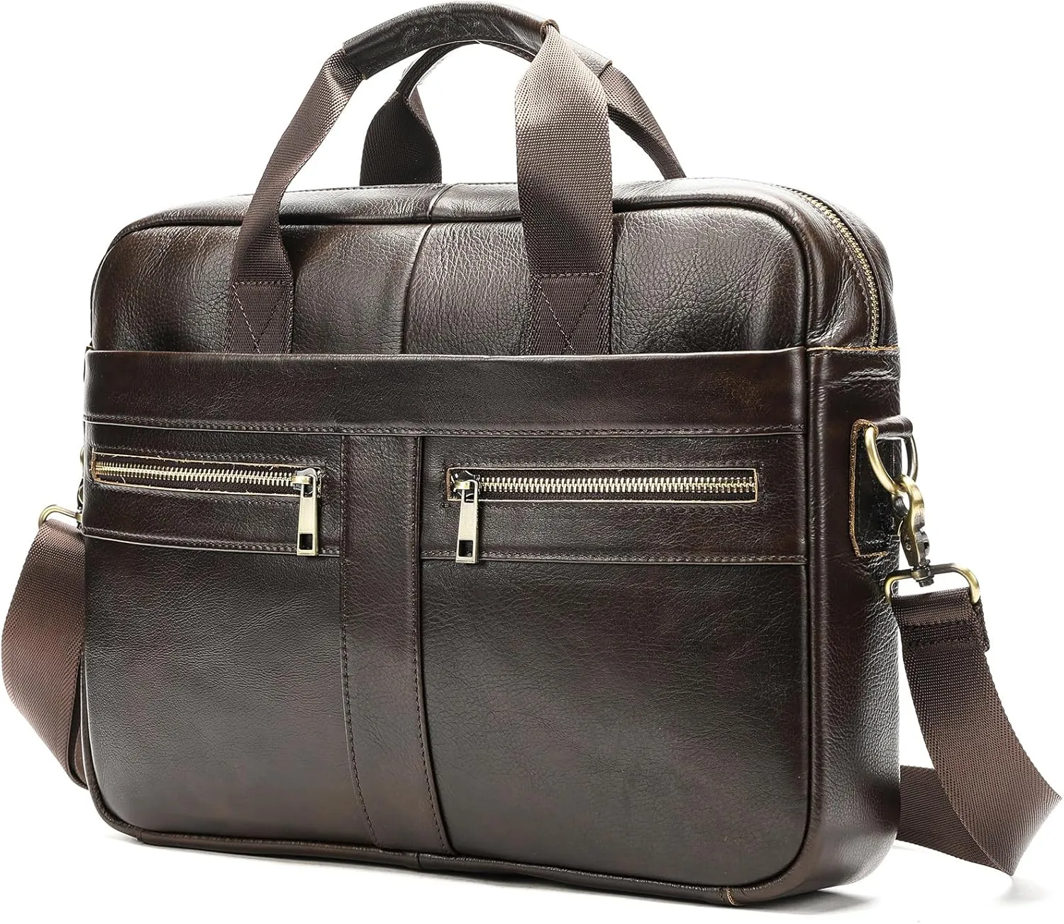Leather Briefcase for Men, 15.6-16.1 inch Laptop Bag, Vintage Handmade Messenger Bag