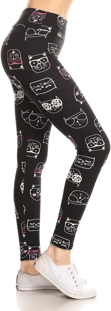 Leggings Depot High Waisted Checkered & Animal Print Leggings for Women - Regular, Plus, 1X3X, 3X5X