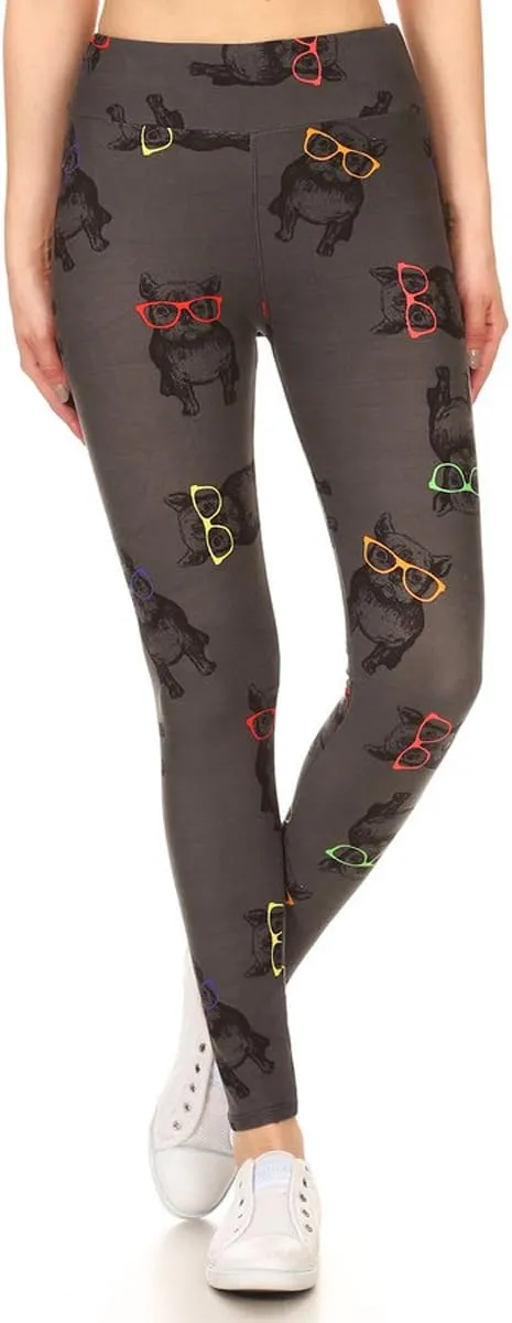 Leggings Depot High Waisted Checkered & Animal Print Leggings for Women - Regular, Plus, 1X3X, 3X5X