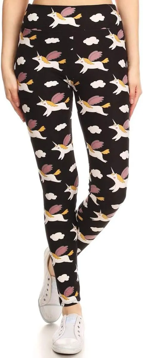 Leggings Depot High Waisted Checkered & Animal Print Leggings for Women - Regular, Plus, 1X3X, 3X5X