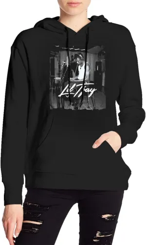 Lil Rapper Singer Tjay Women's Hoodies Couple's Sweatshirt Hooded Pullover Active Long Sleeve with Kangaroo Pockets Man's Oversized Novelty Shirt Couple Hoodies Black Large