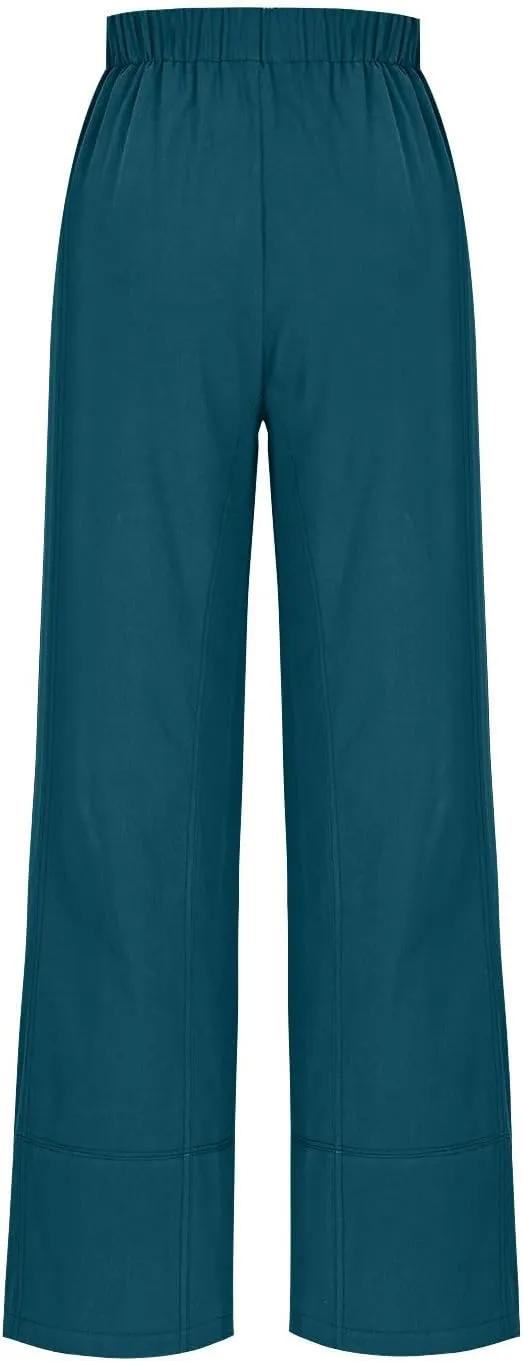 Linen Pants for Women,Wwomens Casual Summer 2025 Drawstring Elastic High Waist Pant Comfy Solid Wide Leg Trouser