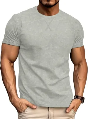 LOGEEYAR Men's Athletic Washed T-Shirts Basic Crew Neck Tees Tops Casual Distressed Cotton T Shirts for Men