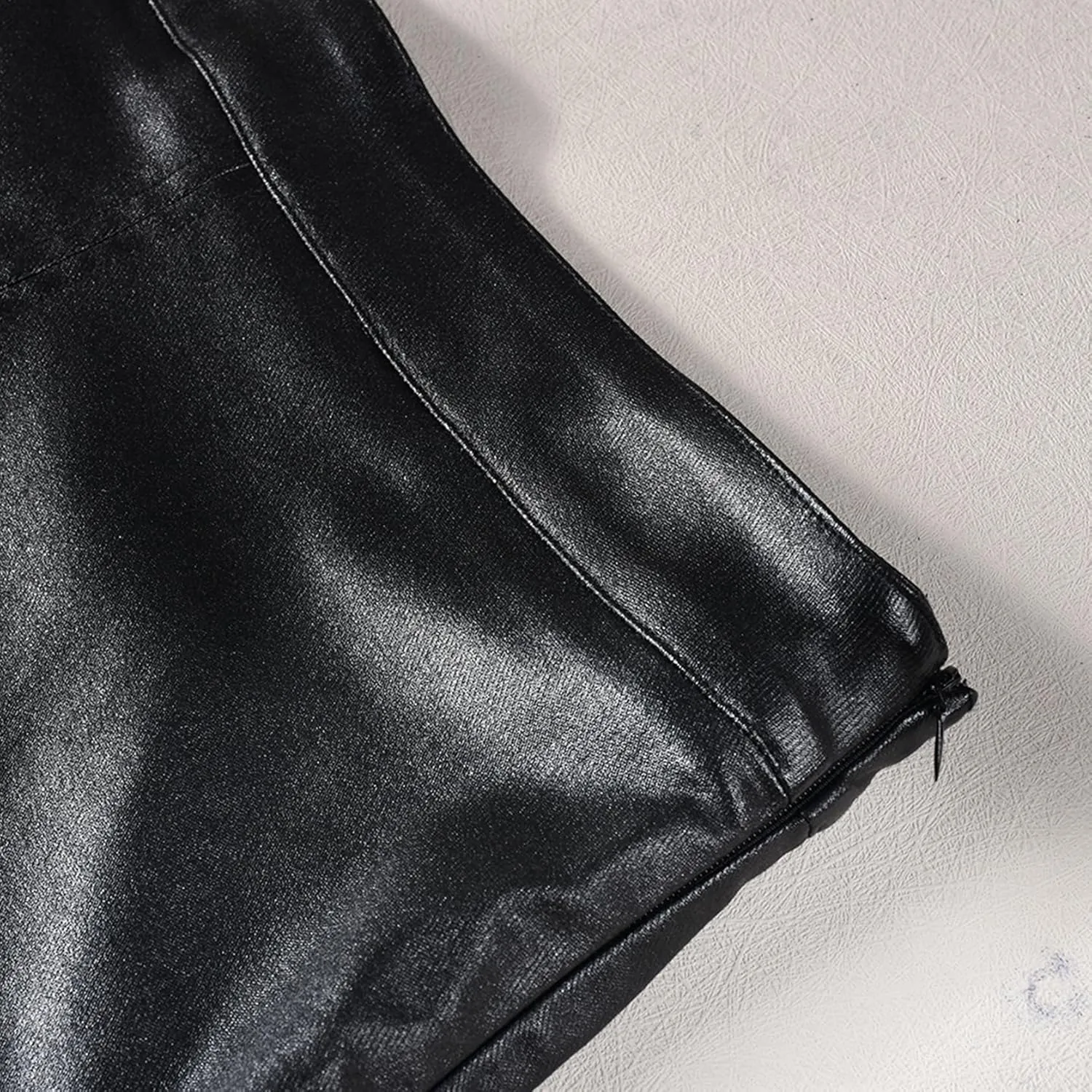Long Skirts for Women Trendy High Waisted A Line Business Casual Leather Maxi Skirt with Slit Dressy
