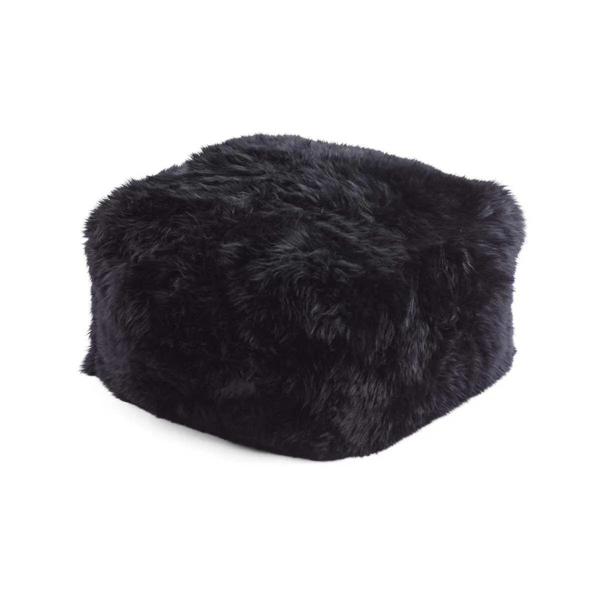 Long Wool Sheepskin Pouf