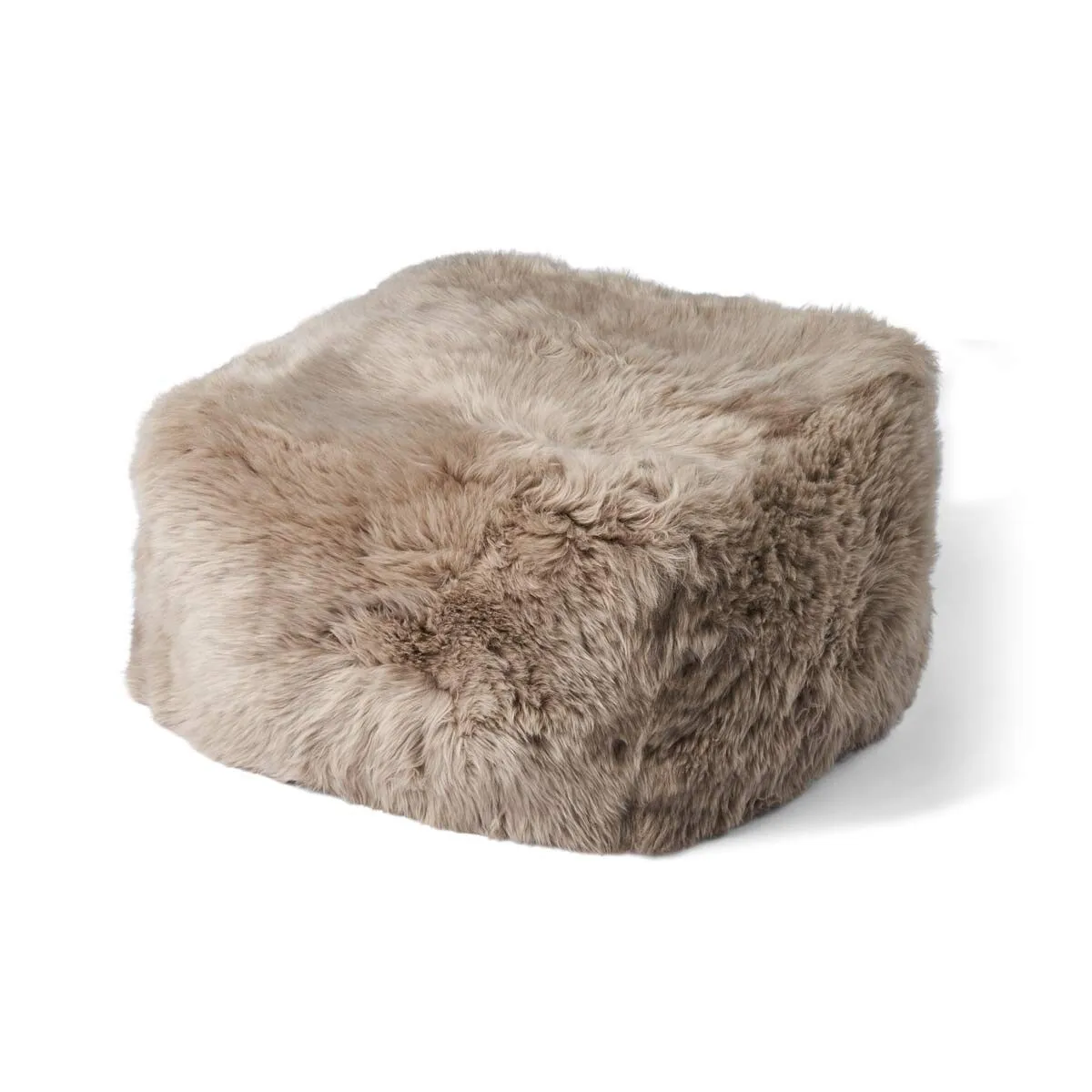 Long Wool Sheepskin Pouf