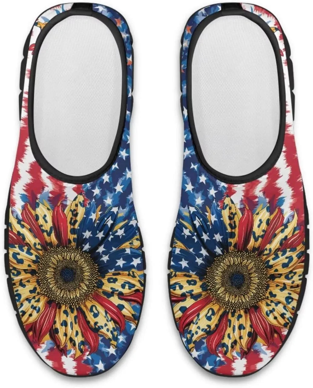 Low-Cut Flag Print Casual Shoes - Polyester Fabric, Non-Slip Walking Shoes Women's Tennis Shoes