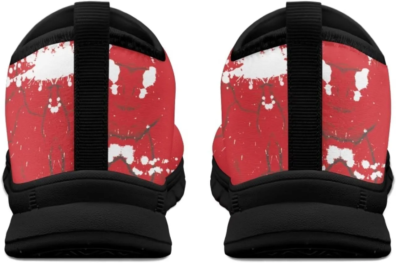 Low-Cut Flag Print Casual Shoes - Polyester Fabric, Non-Slip Walking Shoes Women's Tennis Shoes