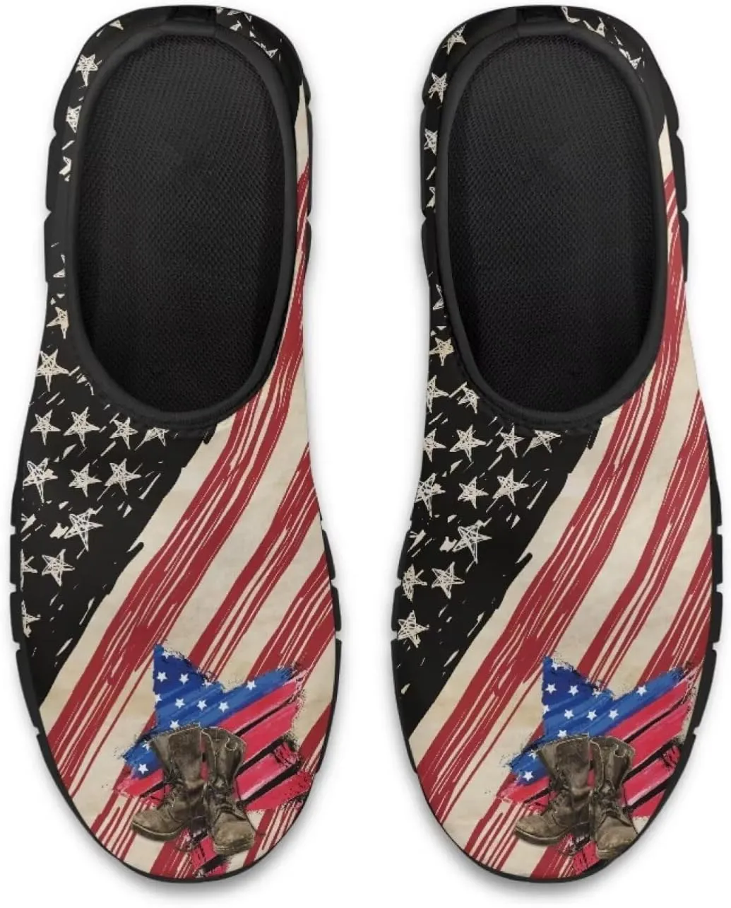 Low-Cut Flag Print Casual Shoes - Polyester Fabric, Non-Slip Walking Shoes Women's Tennis Shoes