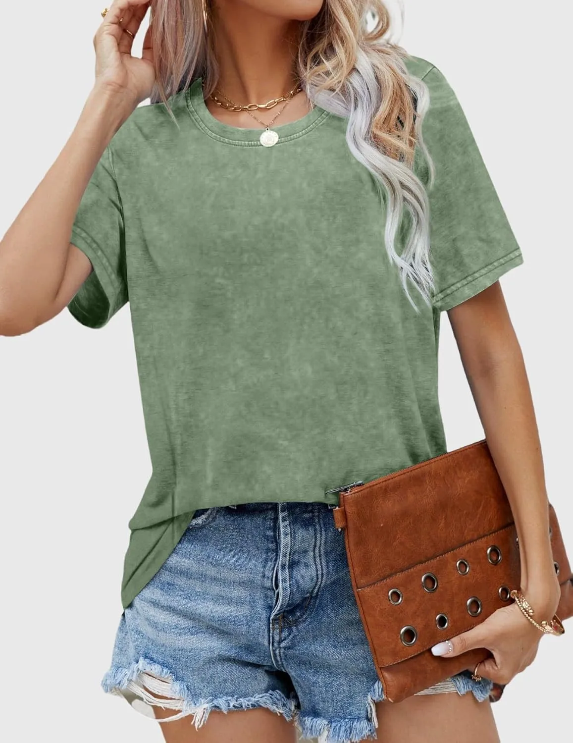 Mama Shirt Cheer Mom Shirt Graphic Tees for Women Acid Wash T-Shirt Vintage Letter Printed Tee Short Sleeve Casual Tops