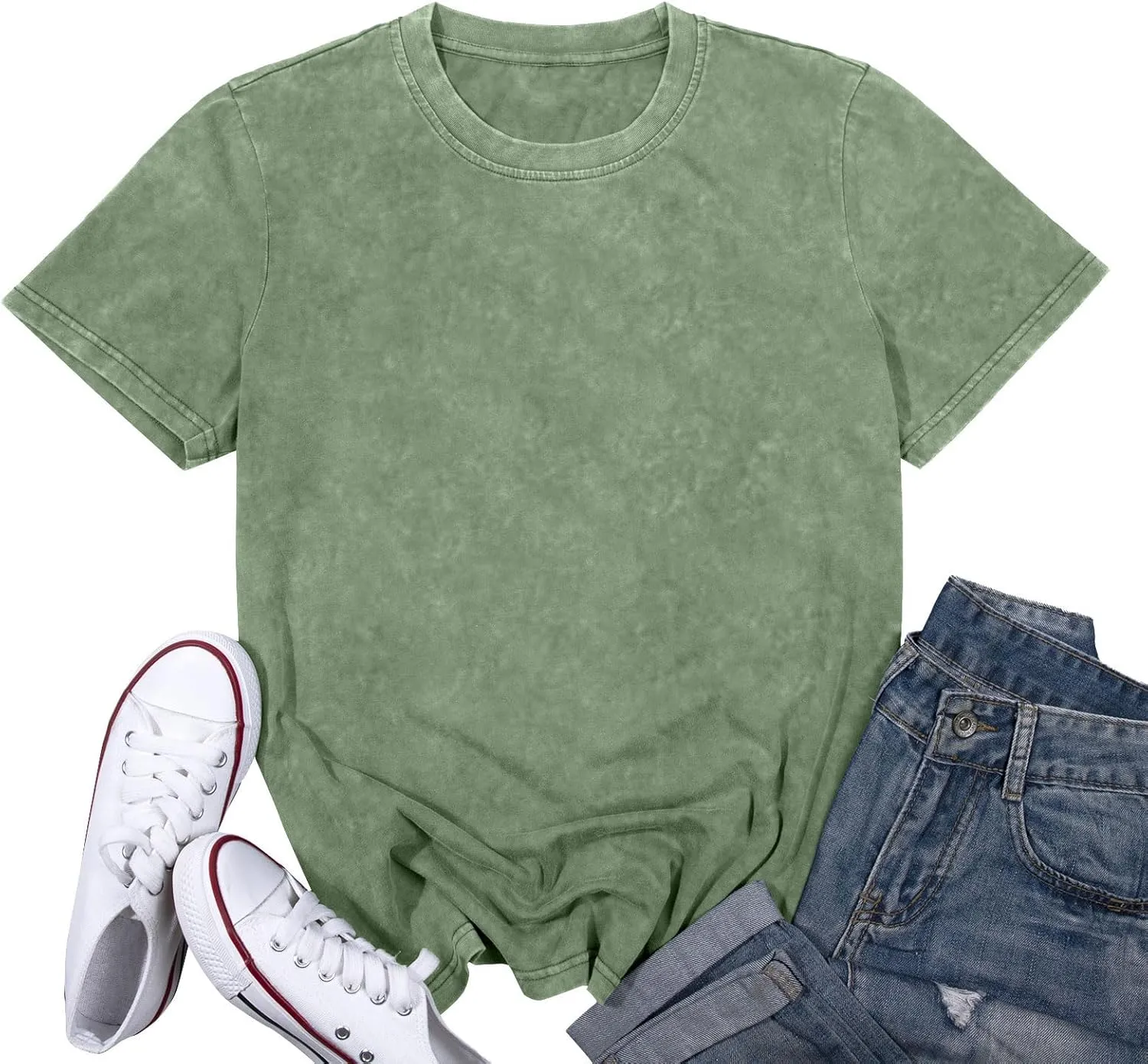 Mama Shirt Cheer Mom Shirt Graphic Tees for Women Acid Wash T-Shirt Vintage Letter Printed Tee Short Sleeve Casual Tops