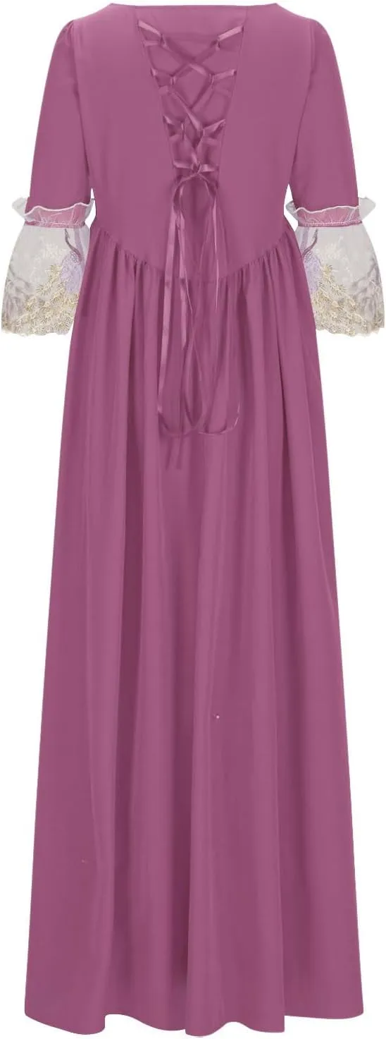 Medieval Dress for Women Plus Size Victorian Medieval Renaissance Ball Gown Costumes Halloween Gothic Witch Dress