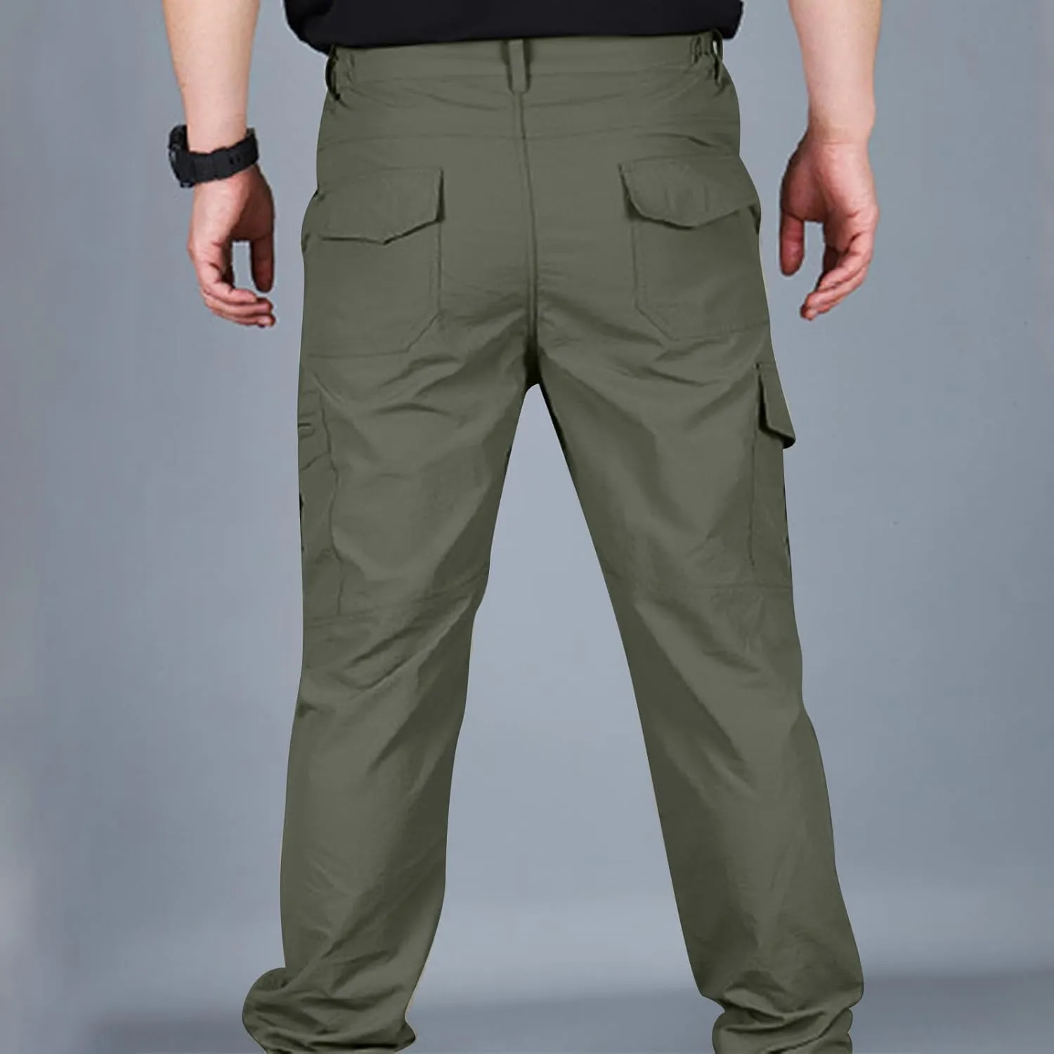 Men Cargo Pants Casual Outdoor Straight Leg Pants with Multiple Pockets Slim Fit Pants Fashion Trousers Hiking Pants
