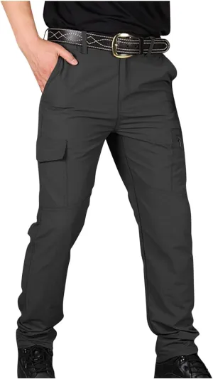 Men Cargo Pants Casual Outdoor Straight Leg Pants with Multiple Pockets Slim Fit Pants Fashion Trousers Hiking Pants