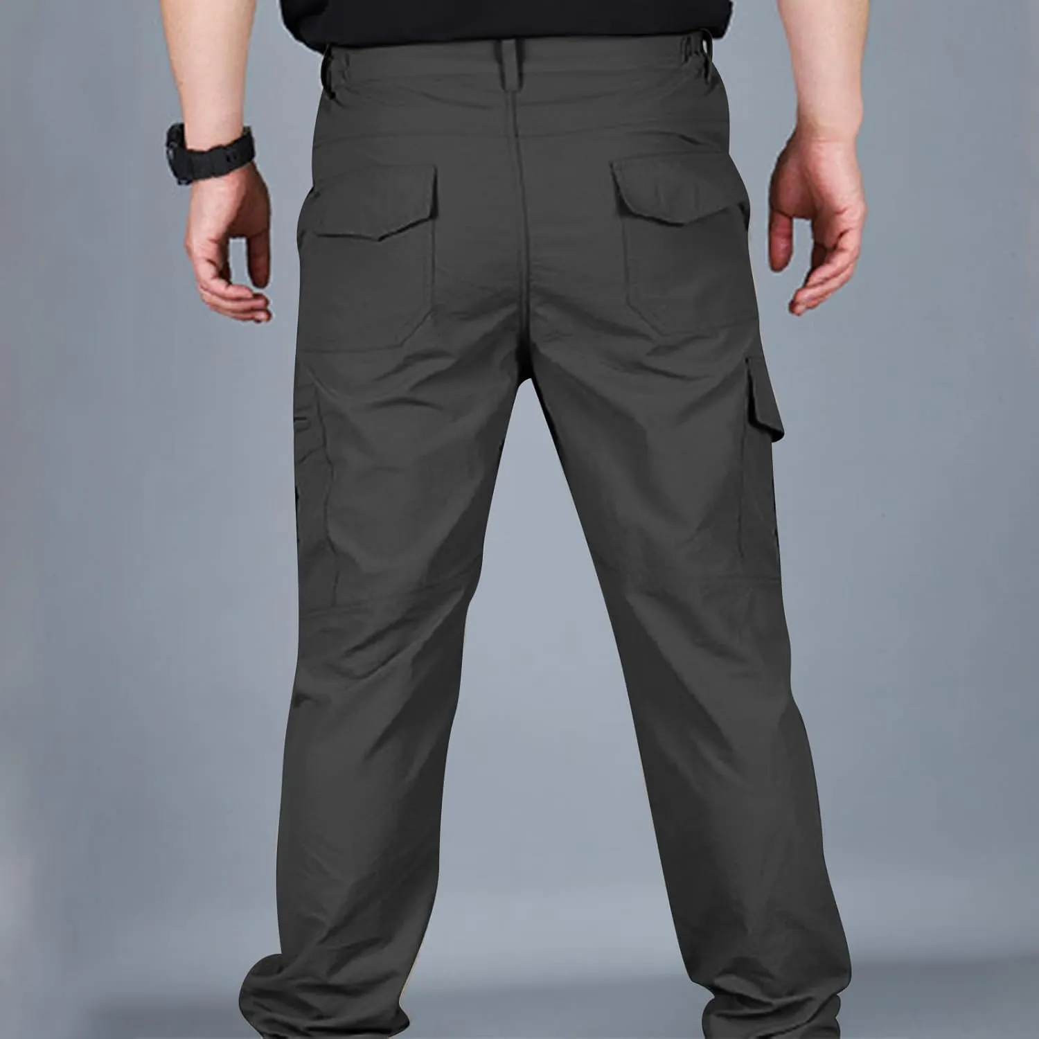 Men Cargo Pants Casual Outdoor Straight Leg Pants with Multiple Pockets Slim Fit Pants Fashion Trousers Hiking Pants