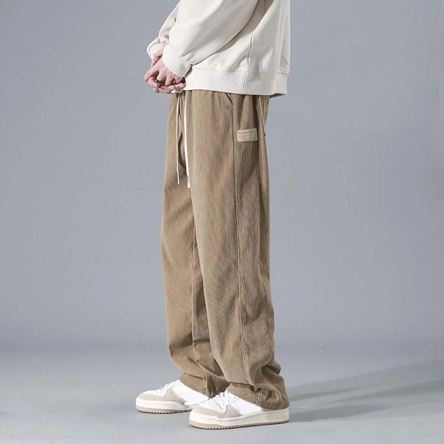Men Cargo Work Pants Casual Cotton Stretch Elasticated Waist Pant Sweatpant Joggers Baggy Fitness Jogging