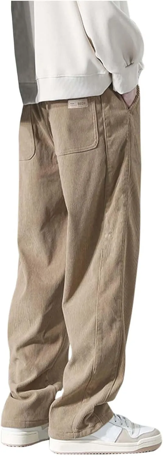 Men Cargo Work Pants Casual Cotton Stretch Elasticated Waist Pant Sweatpant Joggers Baggy Fitness Jogging