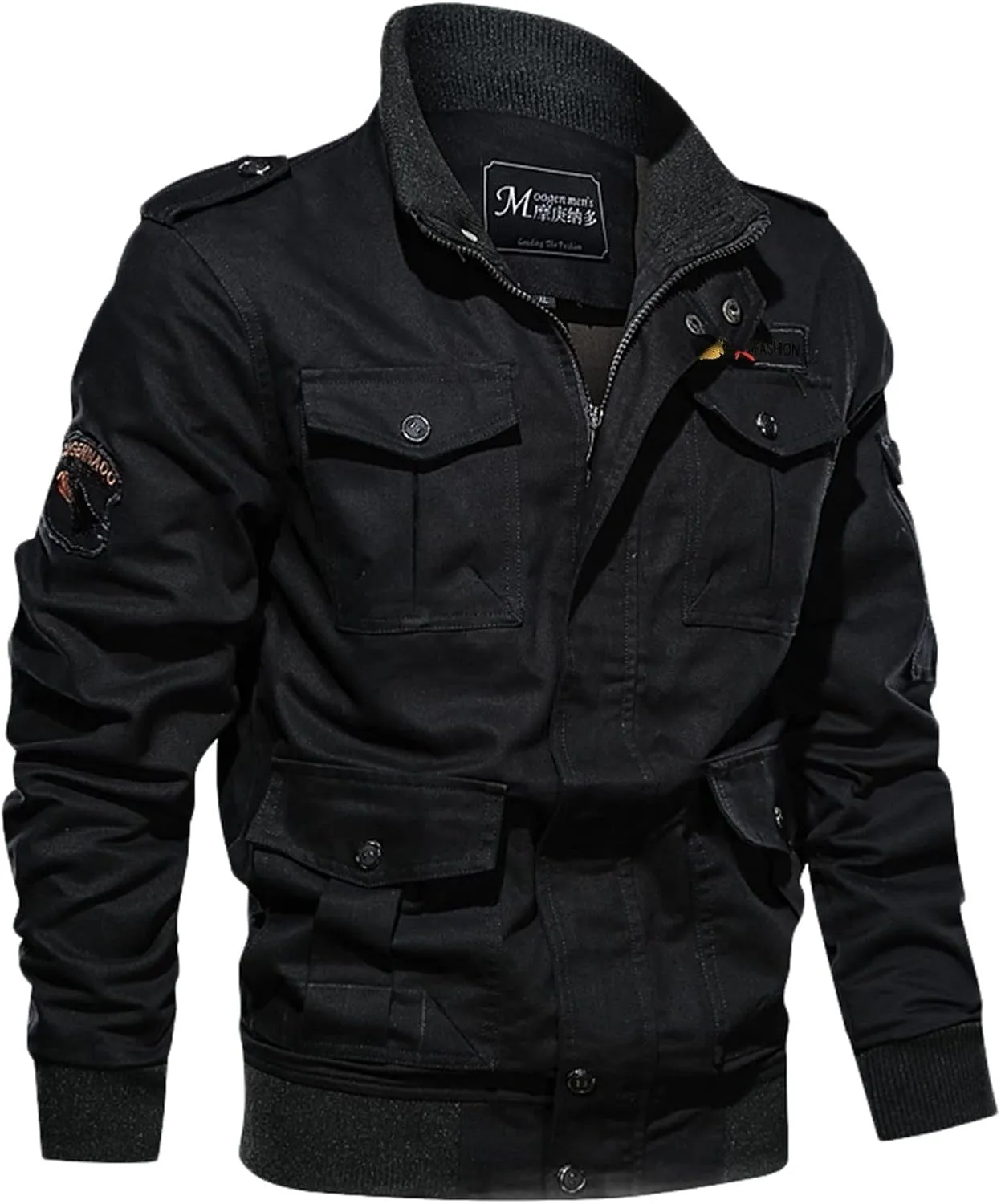 Men Fall Winter Jacket Multi Pockets Full Zip Cargo Jackets Coat Outdoor Casual Windbreaker Jackets Military Outwear