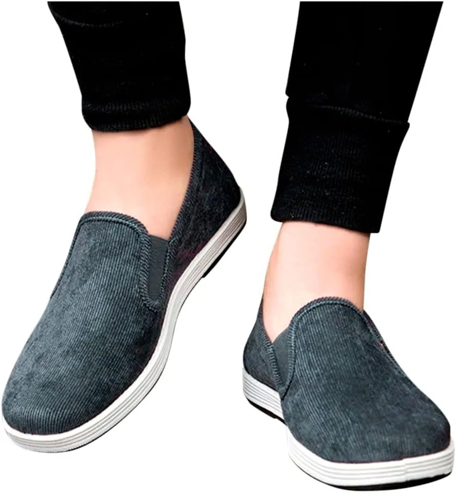 Men Slip On Sneaker Comfortable Lightweight Breathable Casual Sneaker Wide Width Orthopedic Shoes with Arch Support