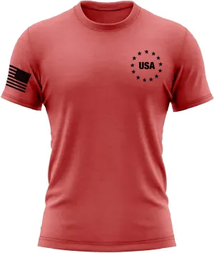 Mens 4th of July Shirts Tops Independence Day 1776 USA Patriotic T-Shirt Fashion American Flag Stars Graphic Tee Shirt