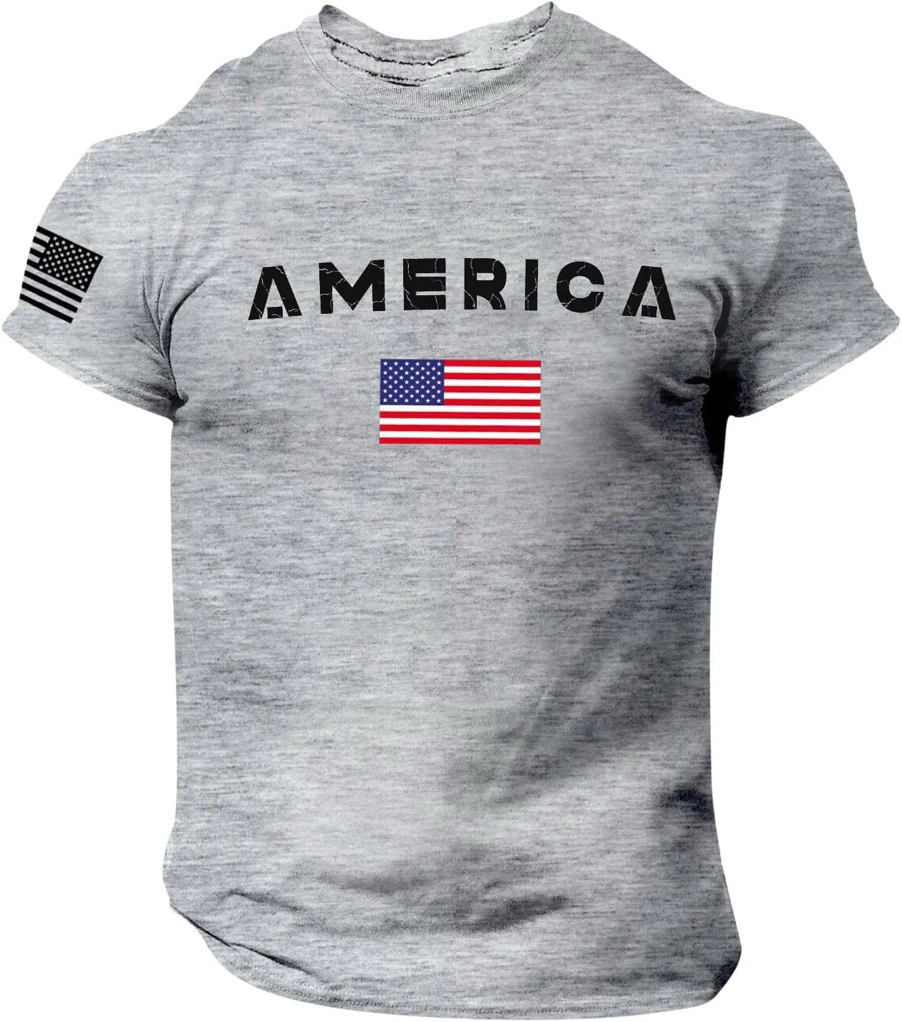 Men's American USA Flag Patriotic T-Shirts 4th of July Shirts Graphic Tees Summer Short Sleeve Workout Shirt