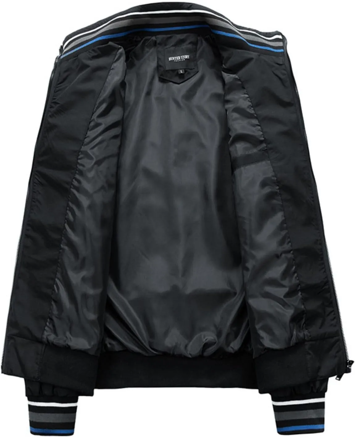 Men's Bomber Jacket Lightweight Full Zip Up Windbreaker Slim Fit Casual Spring Fall Jackets with Pockets for Men