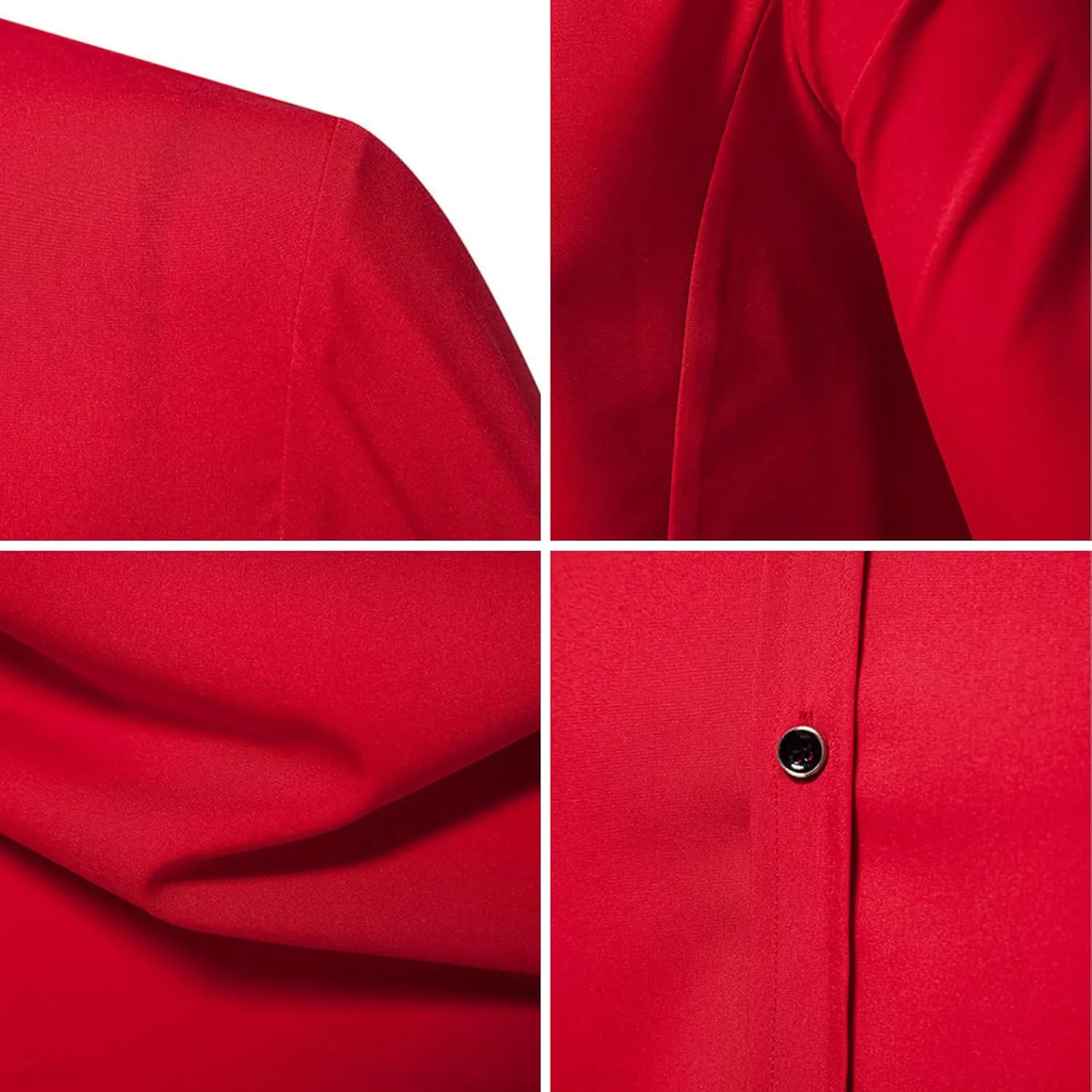 Men's Business Double-Breasted Slim Fit Shirt Classic Cruise Long Sleeve Dress Shirt Collared Shirt for Prom
