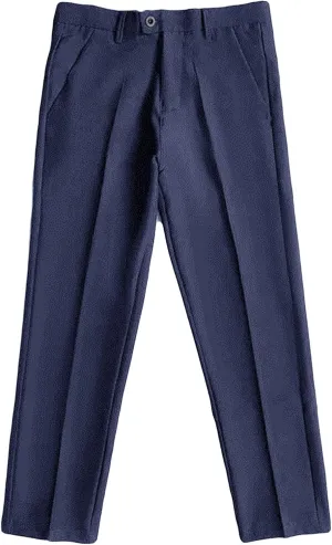 Men's Business Suit Pants Casual Pants Slim Fit Flex Flat Front Pant Stretch Tapered Chino Pants Trousers (31,Blue)